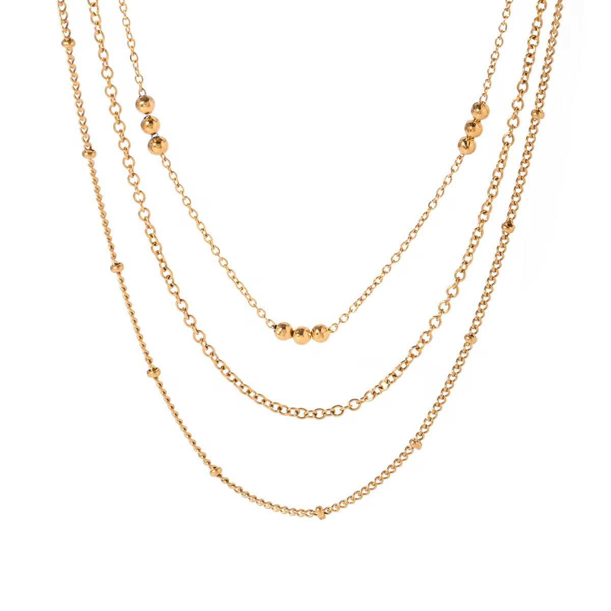 Minimal Three layer Necklace - 18K Gold Anti-Tarnish
