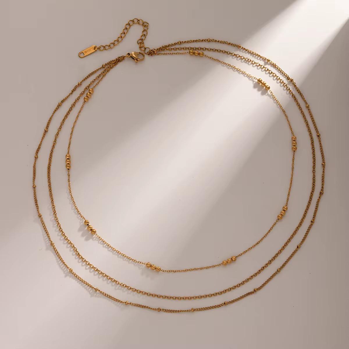 Minimal Three layer Necklace - 18K Gold Anti-Tarnish
