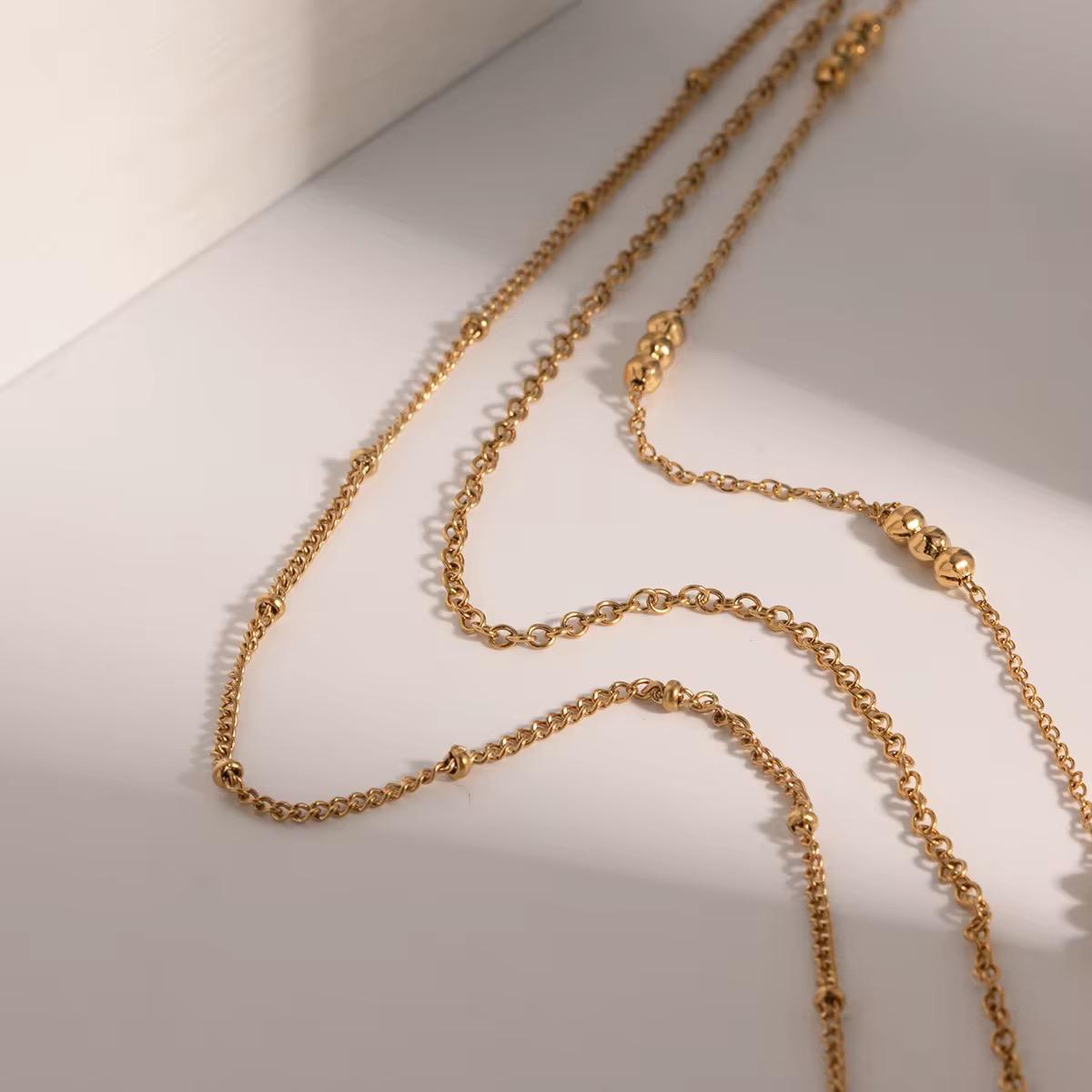 Minimal Three layer Necklace - 18K Gold Anti-Tarnish