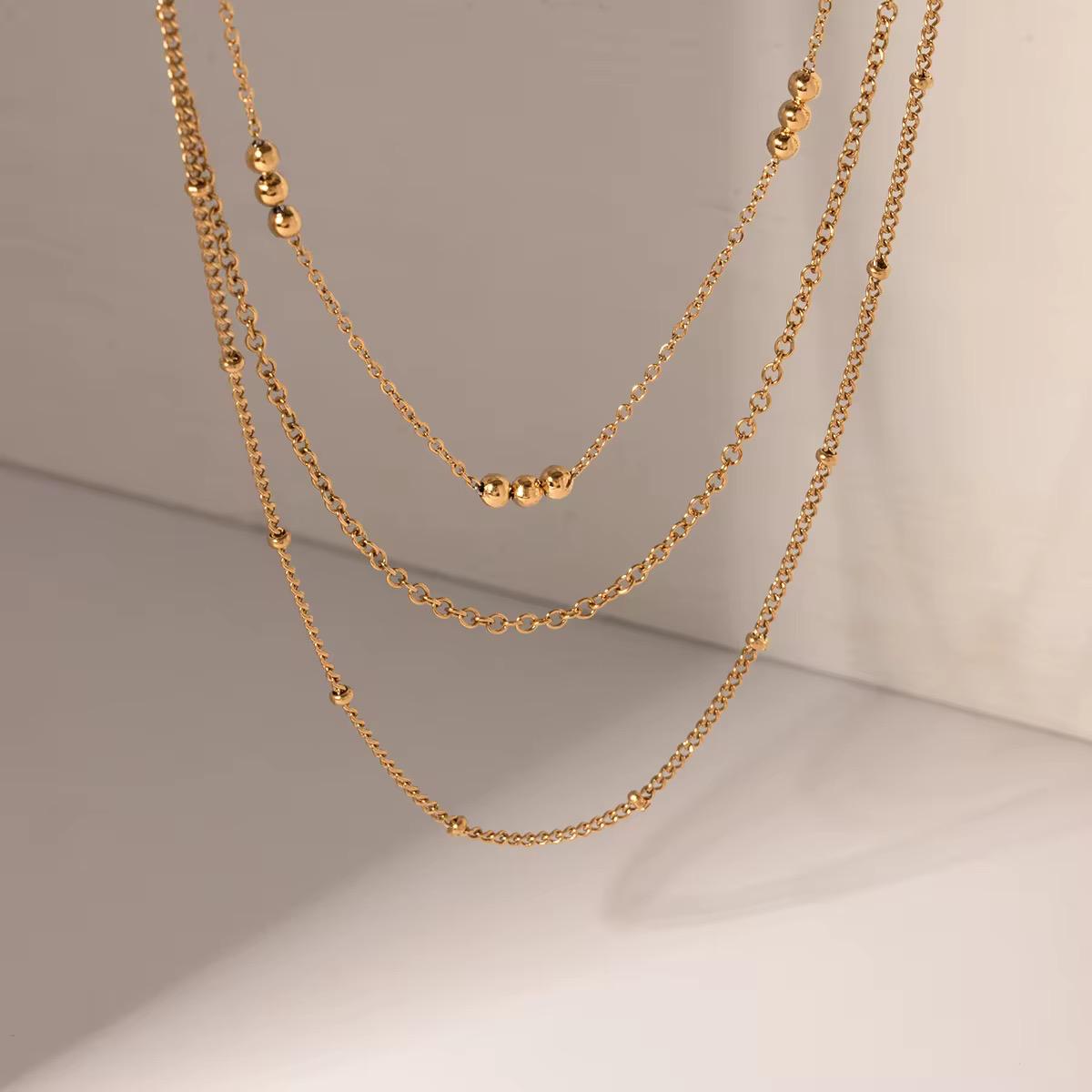 Minimal Three layer Necklace - 18K Gold Anti-Tarnish