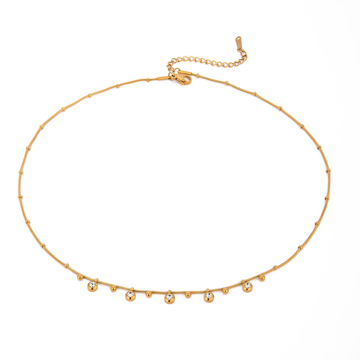 Multi-Diamond Chain Necklace - 18K Gold Anti-Tarnish