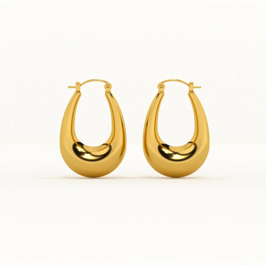 Nancy Hoop Earrings - 18K Gold Anti-Tarnish