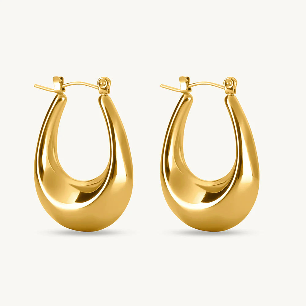 Nancy Hoop Earrings - 18K Gold Anti-Tarnish