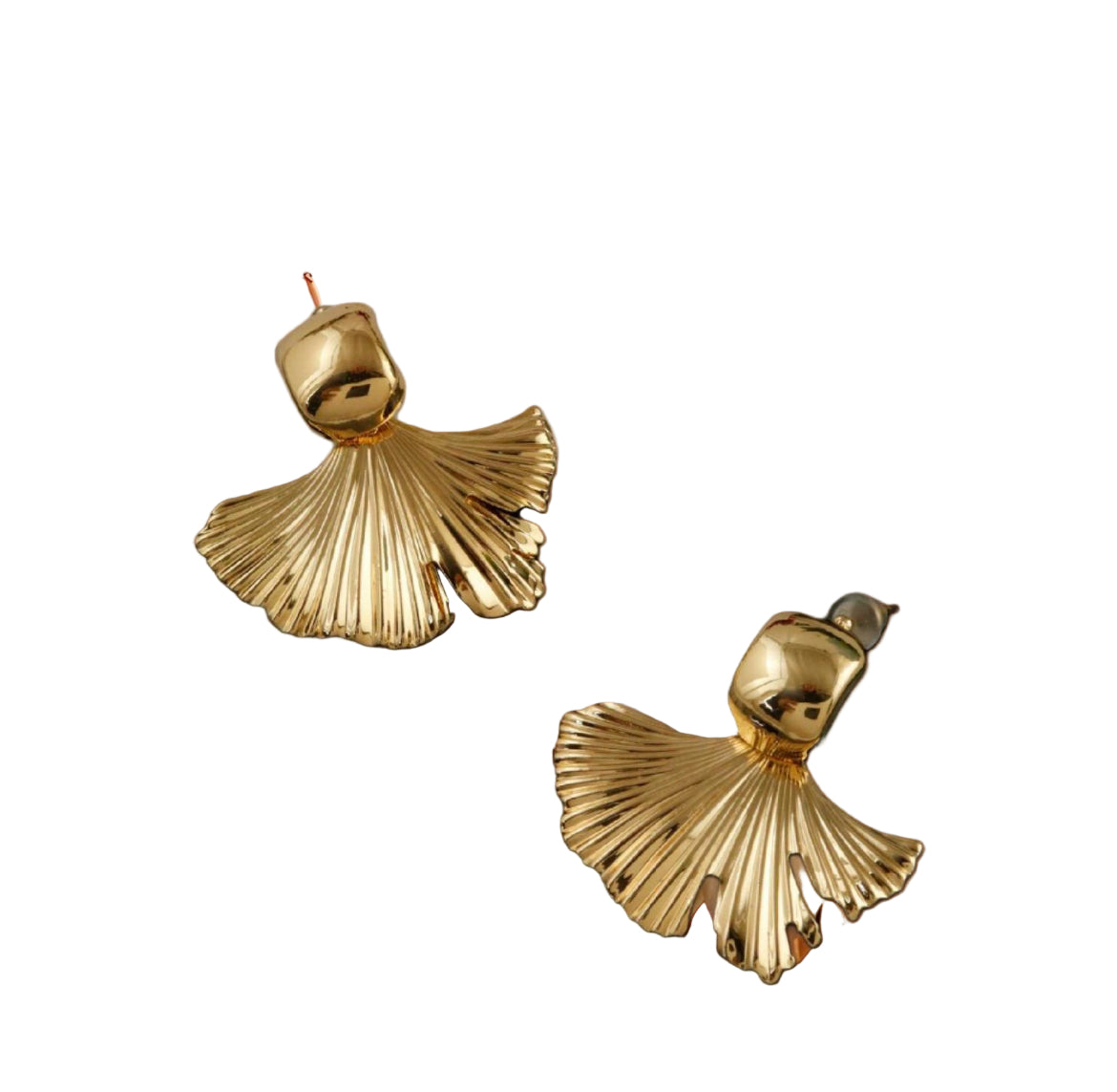 Natura Plated Leaf Earrings - 18K Gold Anti-Tarnish