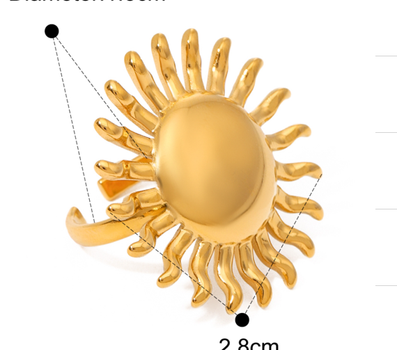 Rylee Chunky Sun Ring - 18K Gold Anti-Tarnish