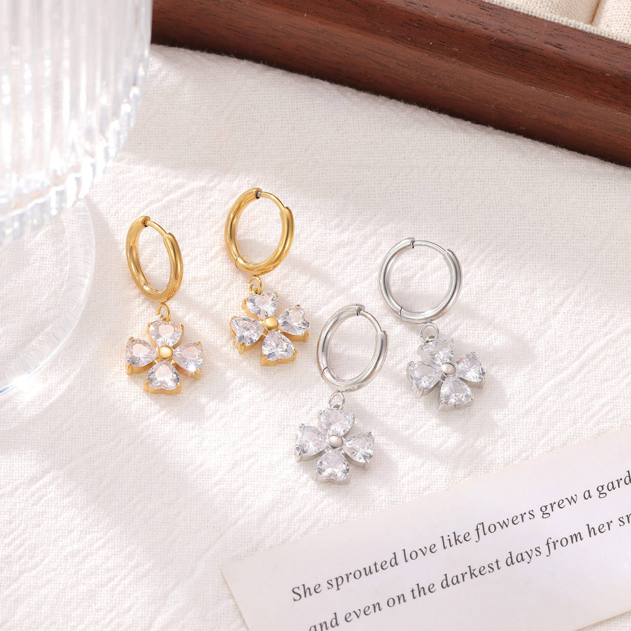 Daisy Huggies - 18K Gold Anti-Tarnish