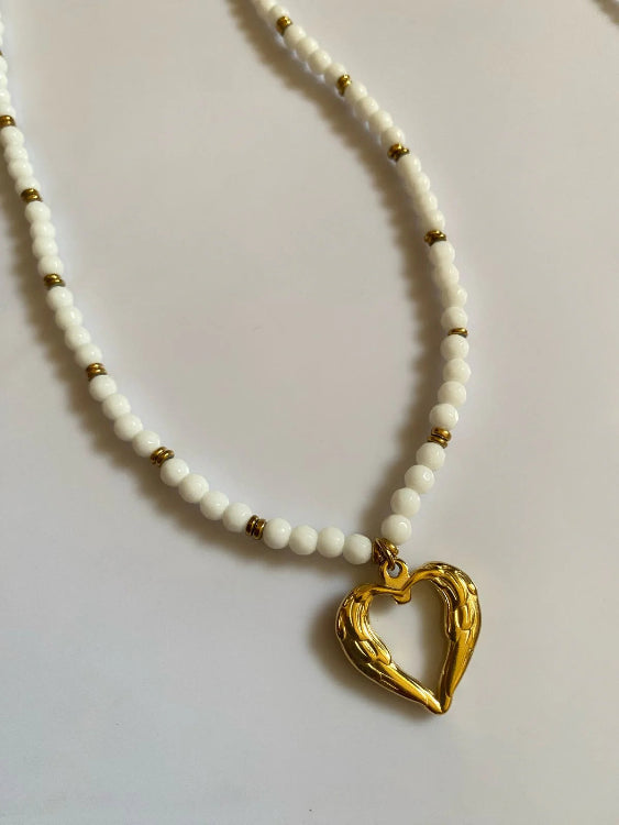 Alaya Pearl Heart Necklace - 18K Gold Anti-Tarnish