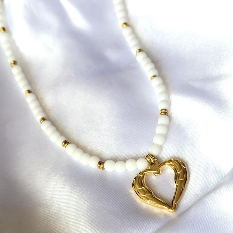 Alaya Pearl Heart Necklace - 18K Gold Anti-Tarnish