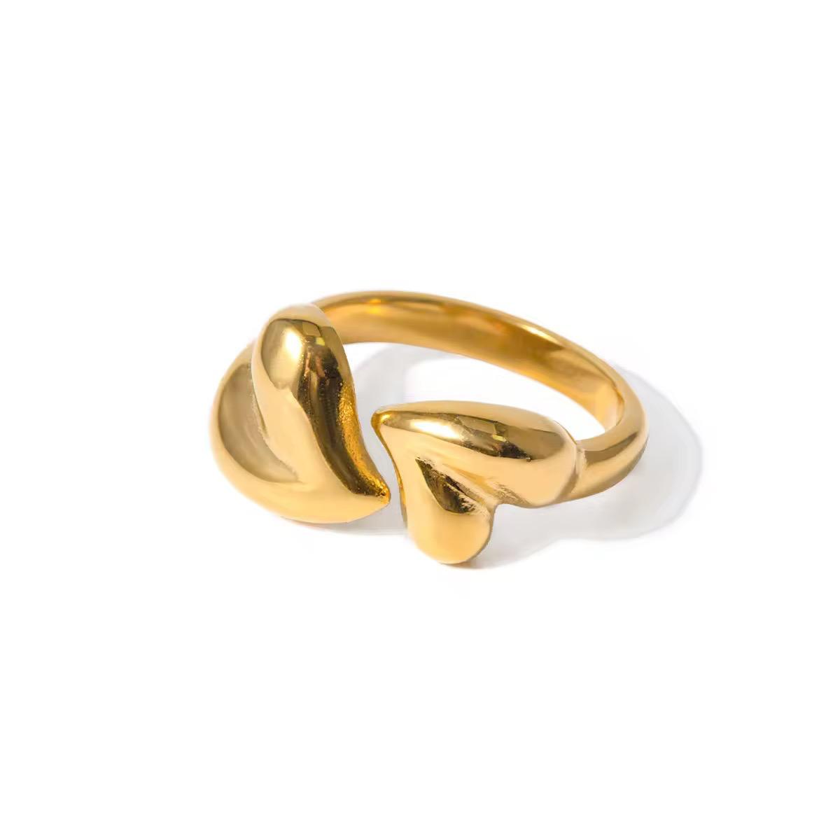 Sri Double heart Ring - 18K Gold Plated