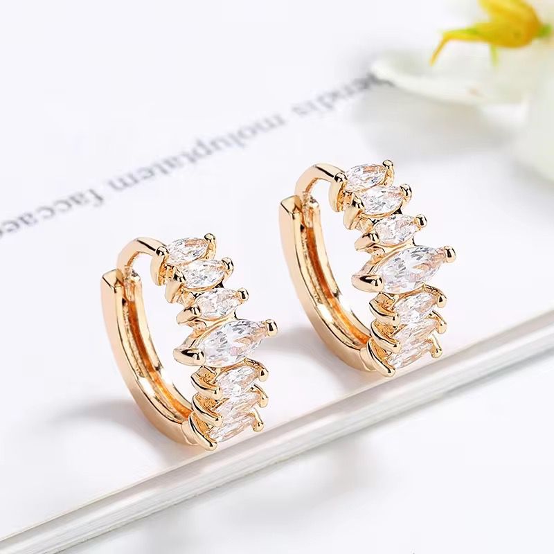 Navya Rosegold huggies- 18K Gold Anti-Tarnish