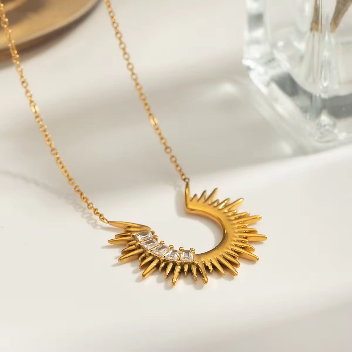 Sneha Moon Necklace - 18K Gold Anti-Tarnish