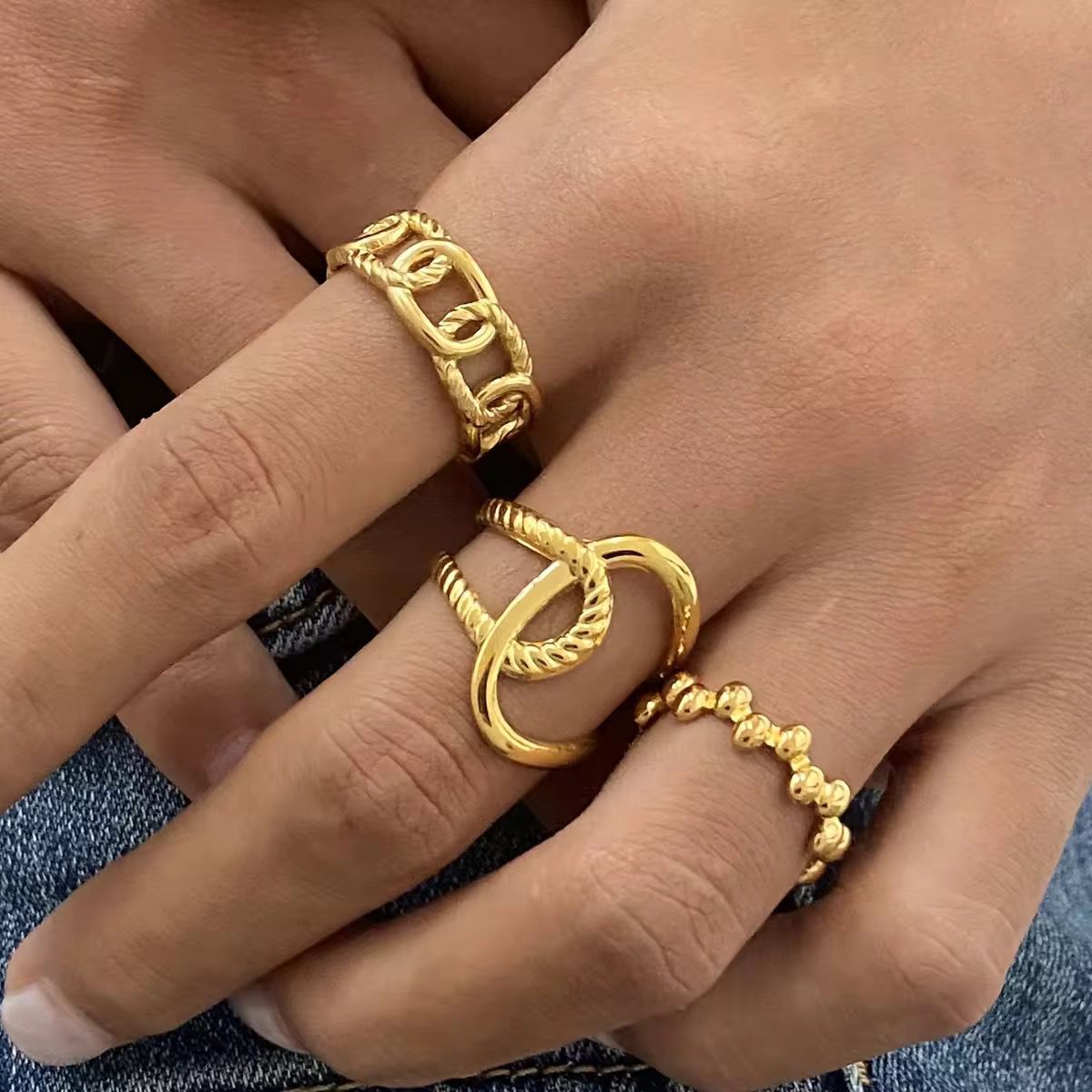 Bhavya Cuff ring- 18K Gold Anti-Tarnish