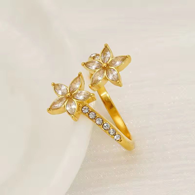 Dhanya Flower Ring - 18K Gold Anti-Tarnish