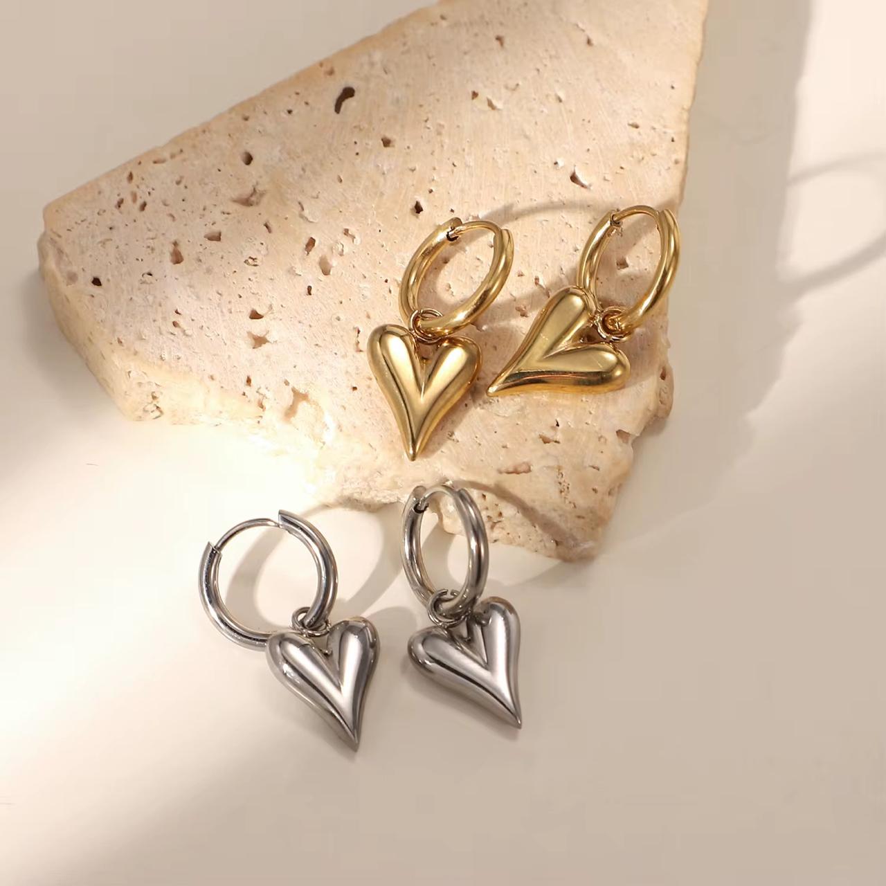 Kavya Heart Huggies- 18K Gold Anti-Tarnish