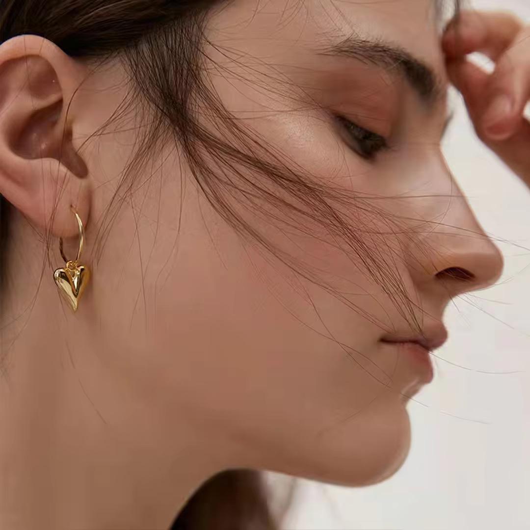Kavya Heart Huggies- 18K Gold Anti-Tarnish