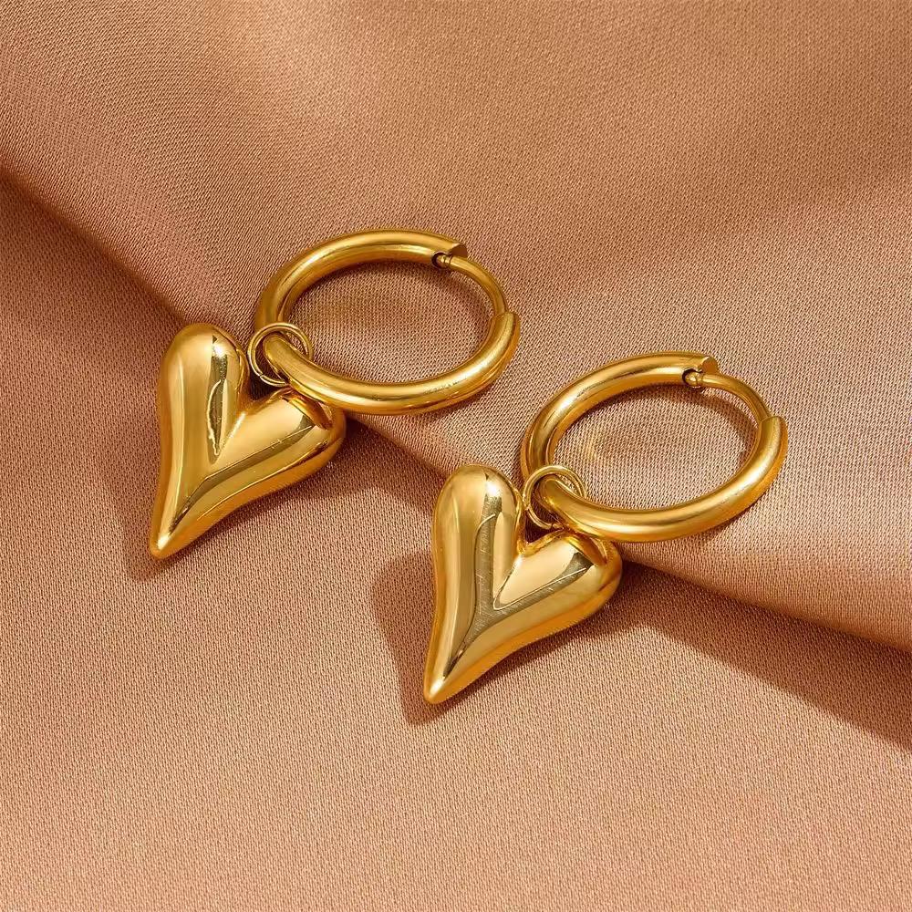 Kavya Heart Huggies- 18K Gold Anti-Tarnish