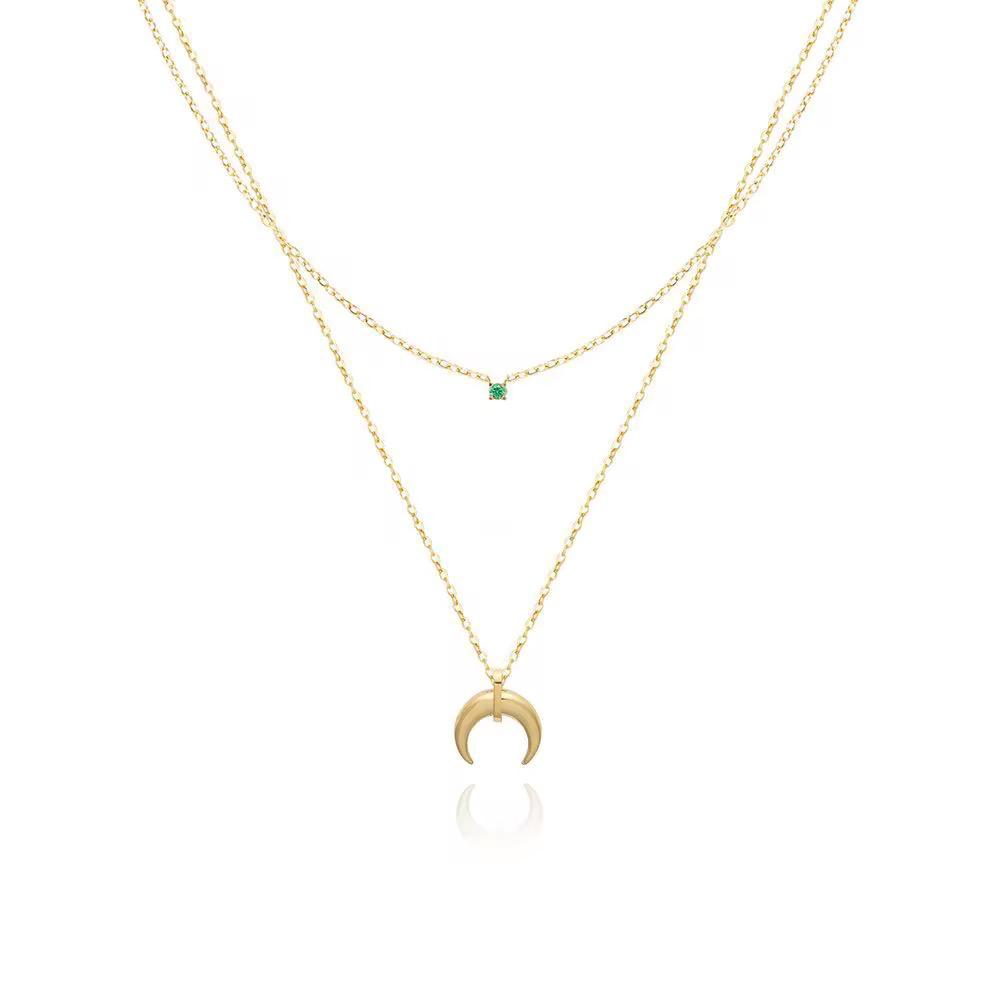 Lyra Moonlight Necklace – 18K Gold Anti-Tarnish