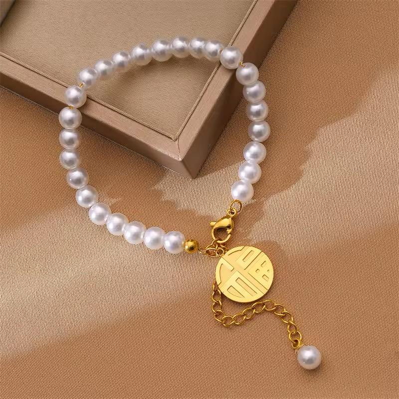 Pearl Charm Bracelet – 18K Gold Anti-Tarnish