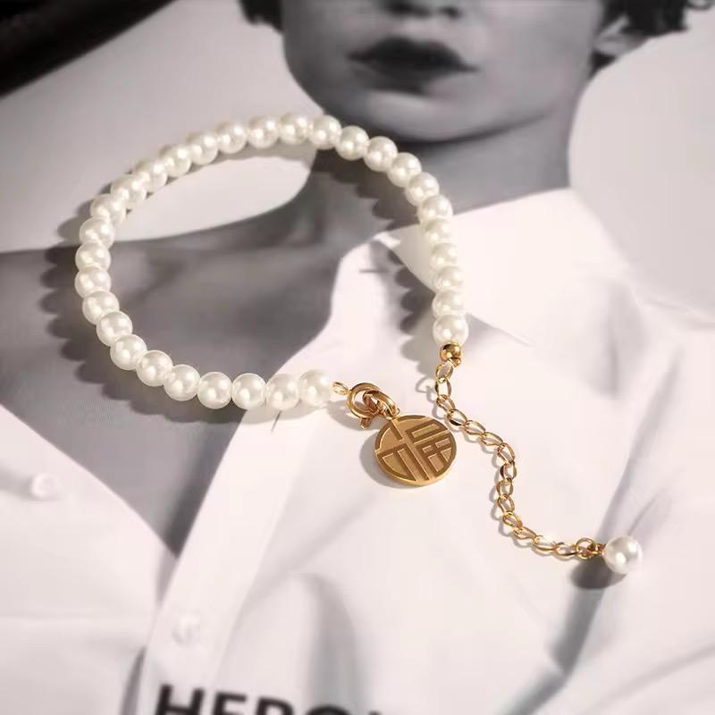 Pearl Charm Bracelet – 18K Gold Anti-Tarnish