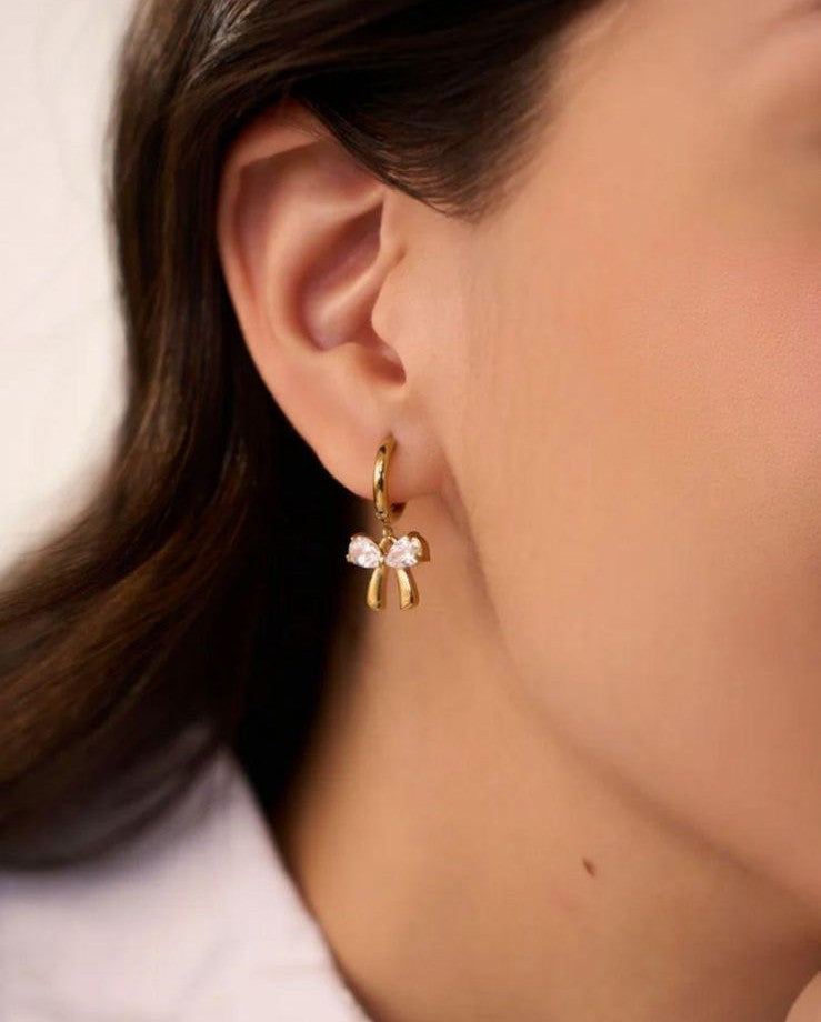 Bow Huggies- 18K Gold Anti-Tarnish