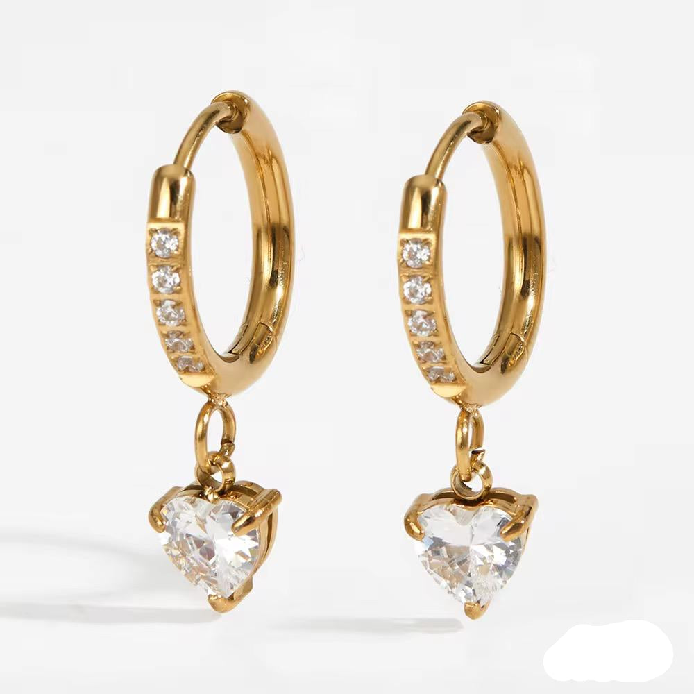 Anaya Radiance Hoops – 18K Gold Plated with Zirconia Accents