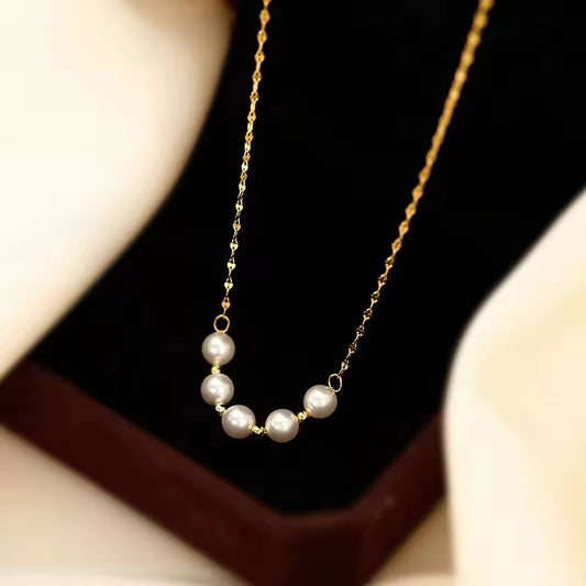 Aria Pearl Necklace - 18K Gold Anti-Tarnish