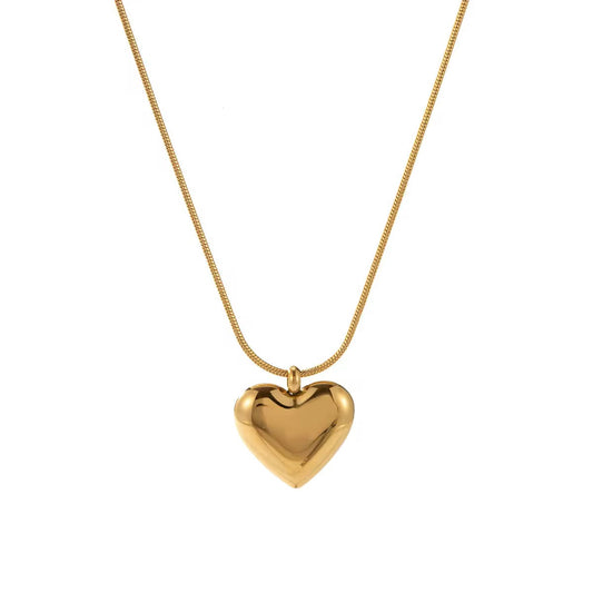 Asha Heart Pendant Necklace - 18K Gold Anti-Tarnish