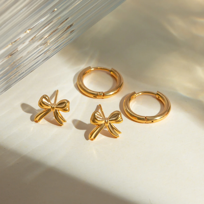 Ishita Dainty Earrings (Pair Of 2 Earrings) - 18K Gold Anti-Tarnish