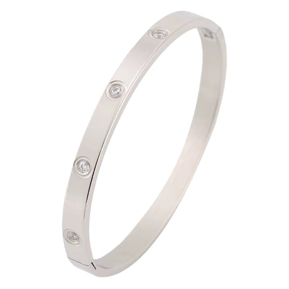 Crystal Bangle Bracelet – 18K Gold Anti-Tarnish
