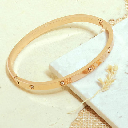 Crystal Bangle Bracelet – 18K Gold Anti-Tarnish
