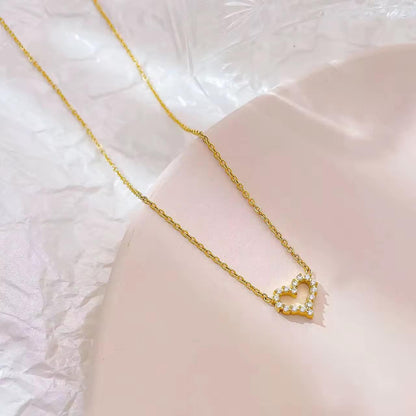 Diamond Heart Necklace - 18K Gold Anti-Tarnish