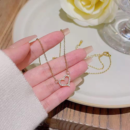 Diamond Heart Necklace - 18K Gold Anti-Tarnish