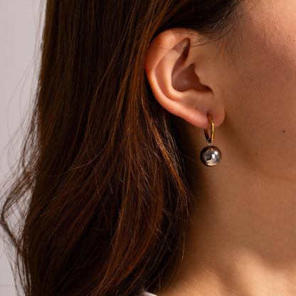 Dual Tone Dangles-18K Gold Anti-Tarnish