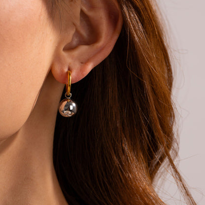 Dual Tone Dangles-18K Gold Anti-Tarnish