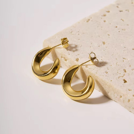 Elara Hoop Earrings - 18K Gold Anti-Tarnish