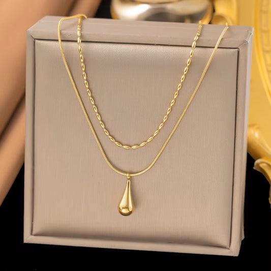 Elara Teardrop Necklace - 18K Gold Anti-Tarnish
