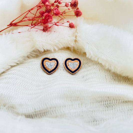 Elina Double Heart Earrings - 18K Gold Anti-Tarnish