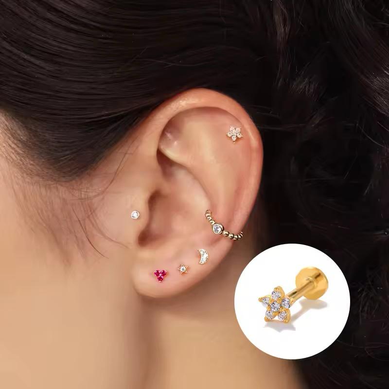 Flower Stud Earrings - 18K Gold Anti-Tarnish