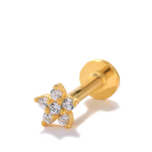 Flower Stud Earrings - 18K Gold Anti-Tarnish
