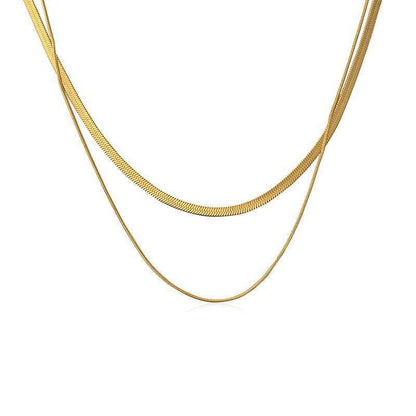 Greta Layered Chain Necklace – 18K Gold Anti-Tarnish