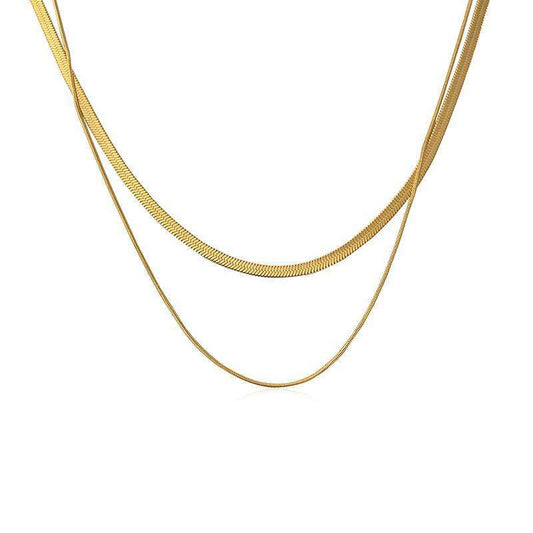 Greta Layered Chain Necklace – 18K Gold Anti-Tarnish