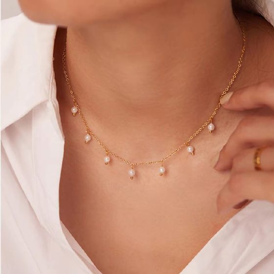 Havina Pearl Necklace - 18K Gold Anti-Tarnish