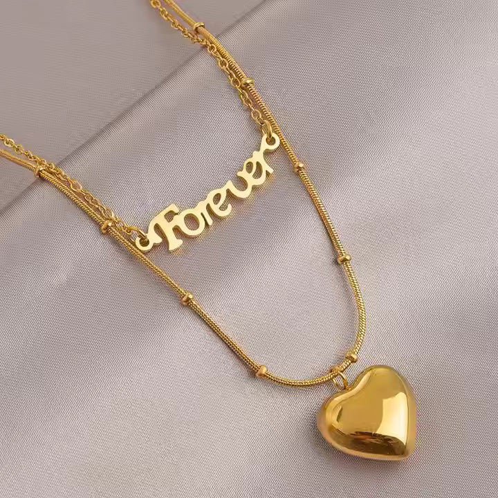 Forever with you Heart Necklace – 18K Gold Anti-Tarnish