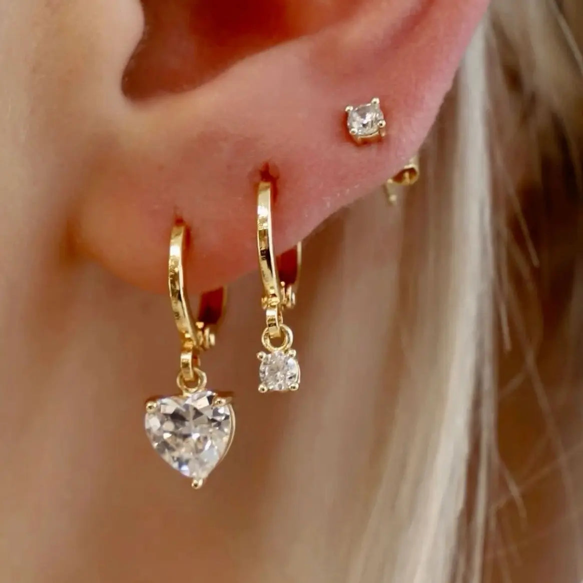 Anaya Radiance Hoops – 18K Gold Plated with Zirconia Accents