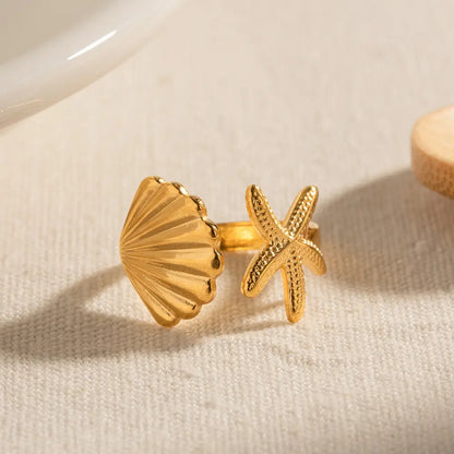 Adhara Ocean Glow - 18K Gold Anti-Tarnish Ring