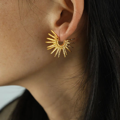 Sun Stud Earrings - 18K Gold Anti-Tarnish