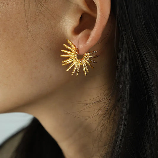 Sun Stud Earrings - 18K Gold Anti-Tarnish