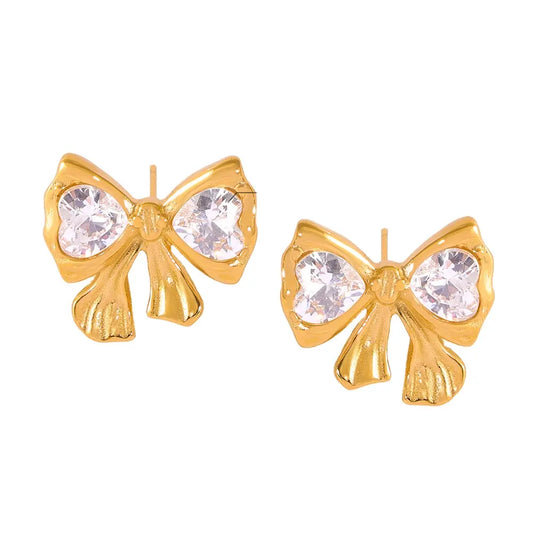 Lolita Bow Earrings - 18K Gold Anti-Tarnish
