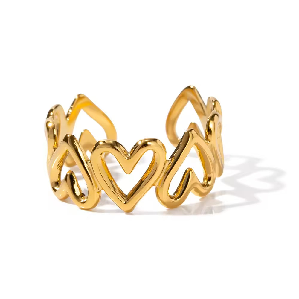Harmonia Heart Ring - 18K Gold Anti-Tarnish
