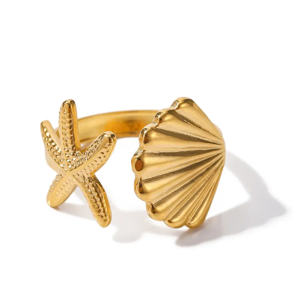 Adhara Ocean Glow - 18K Gold Anti-Tarnish Ring